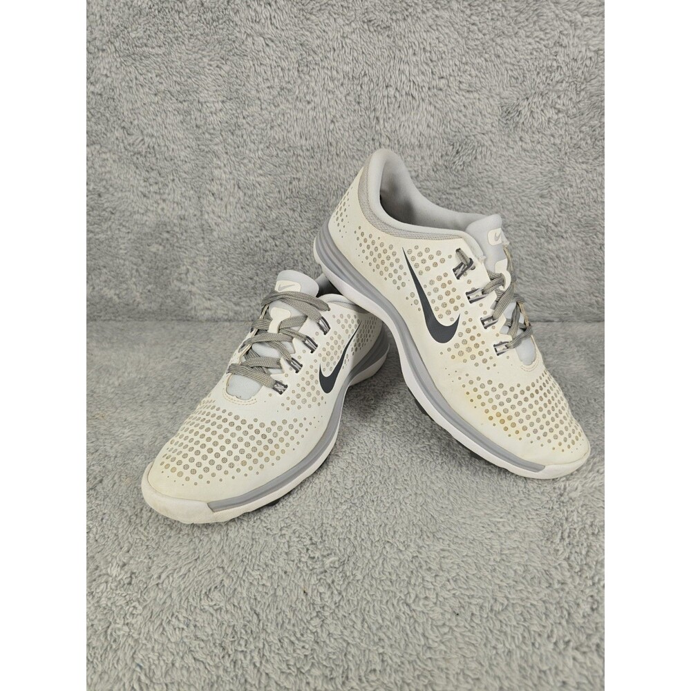 Nike Women's White and Gray Perforated Training Sneakers